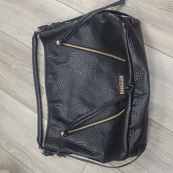 Reaction Kenneth Cole Black Faux Leather Bag - Picture 1 of 7
